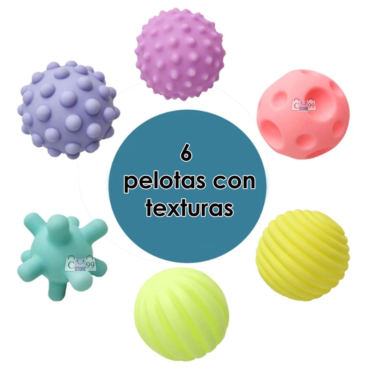  Pelotas Sensoriales Para Bebes Pack X6 